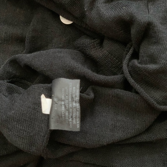 EILEEN FISHER WOMAN 3X Black Italian Yarn Knit Open Cardigan Linen Nylon Blend - Picture 11 of 11